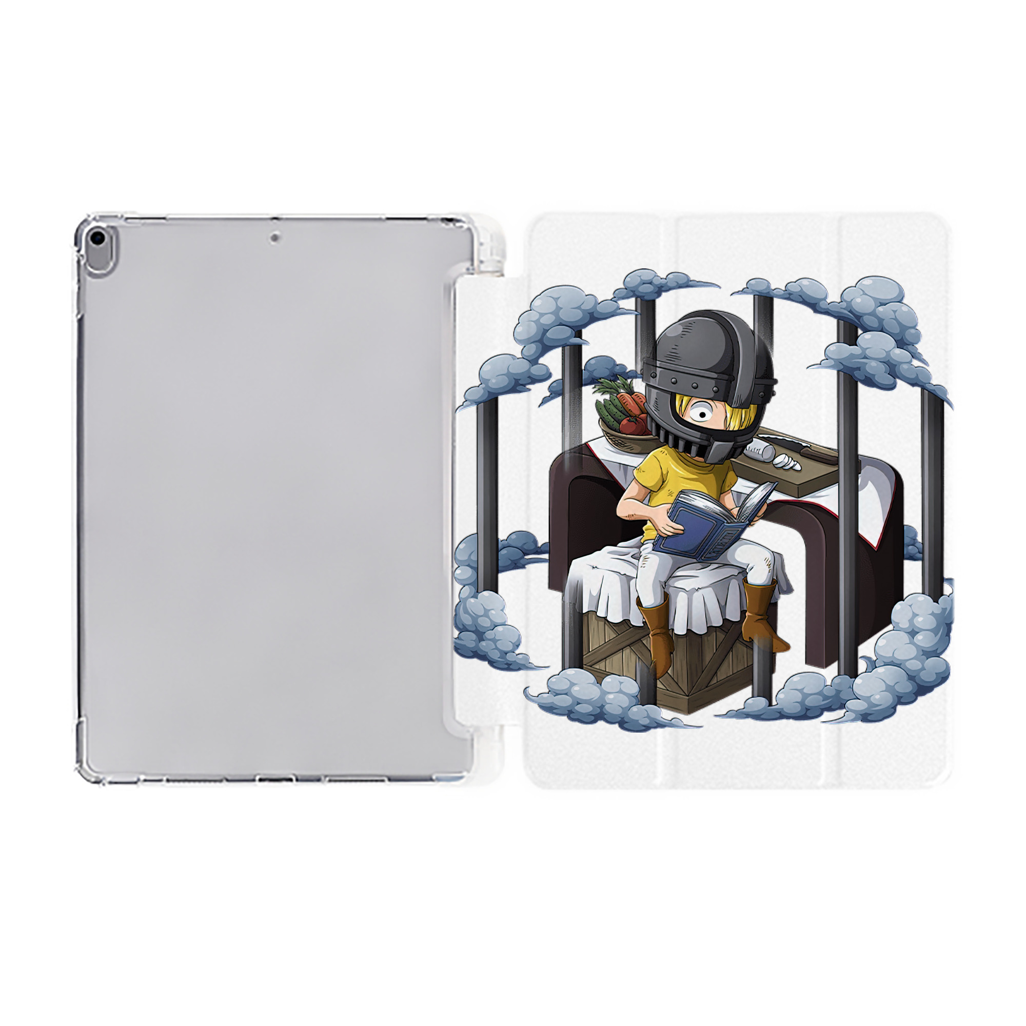 （画像用） ワンピース サンジ ONE PIECE Sanji IPad ケース ペン収納付き 三つ折りスタンド PUレザー×シリコン 対応機種9.5/10.5/10.9インチ